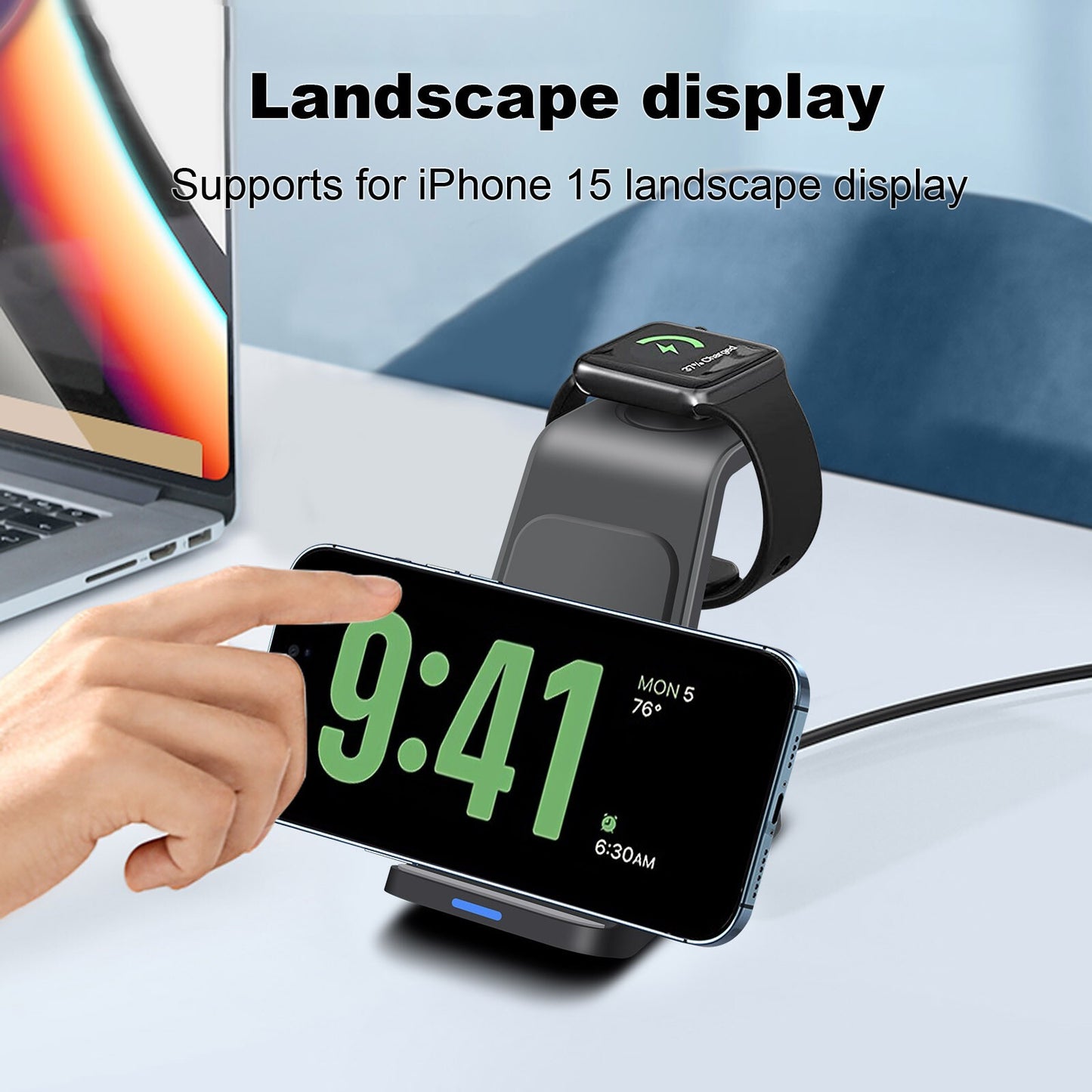 3-in-1 Wireless Charging Station – For iPhone, AirPods & Apple Watch