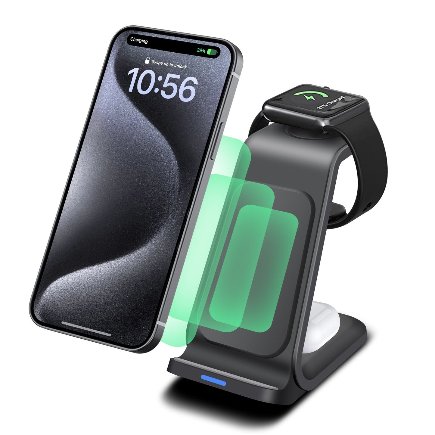 3-in-1 Wireless Charging Station – For iPhone, AirPods & Apple Watch