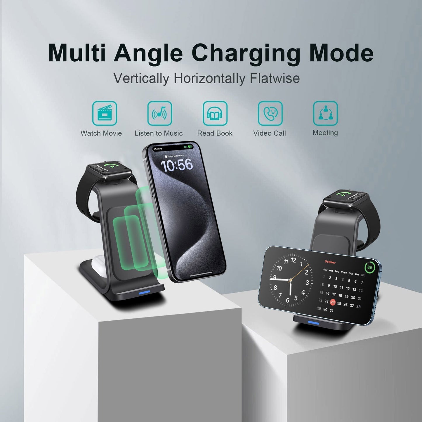 3-in-1 Wireless Charging Station – For iPhone, AirPods & Apple Watch