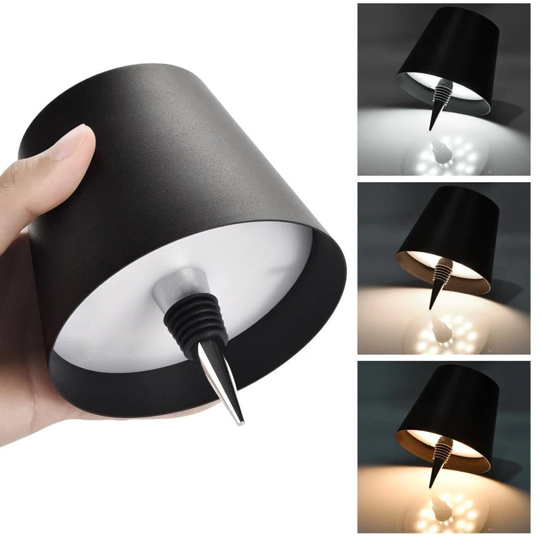 LED Wine Bottle Lamp – Touch Dimmable, Rechargeable (Set of 2)